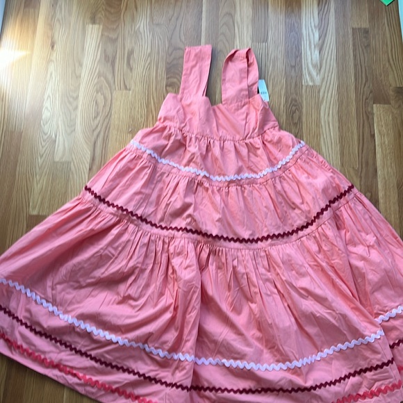 The Helena Square-Neck Tiered Midi Dress: Smocked Scallop Edition NWT Size M - Picture 1 of 4